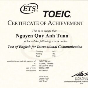 Buy TOEIC Certificate