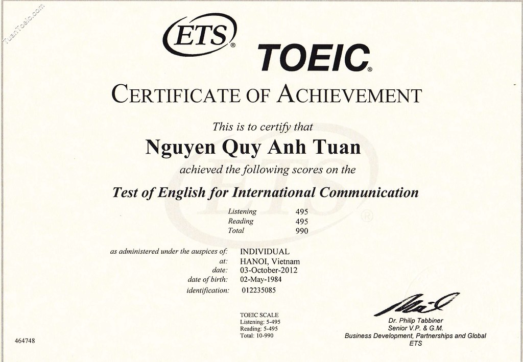 Buy TOEIC Certificate