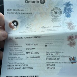 Buy Ontario Birth Certificate / Canadidian Birth certificate, 购买安大略省出生证明 / 加拿大出生证明